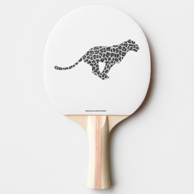 Raquette De Ping Pong Silhouette gris léopard et gris clair (Devant)