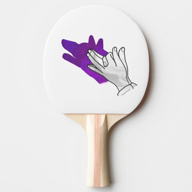 Raquette De Ping Pong Silhouette main Wolf pourpre (Devant)
