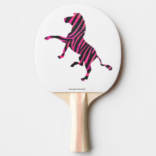 Raquette De Ping Pong Silhouette noire et rose chaud Zebra