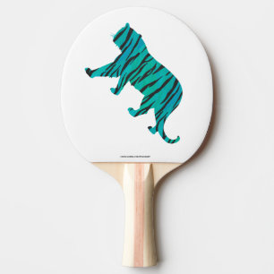 Raquette De Ping Pong Silhouettes noires et Turquoises