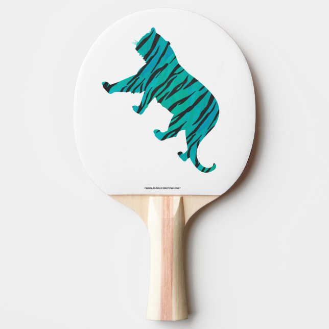 Raquette De Ping Pong Silhouettes noires et Turquoises (Devant)