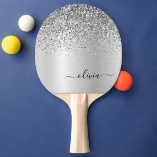 Raquette De Ping Pong Silver Glitter Glam