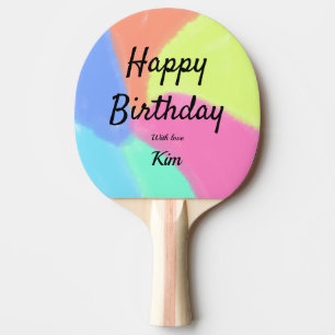 Raquette De Ping Pong simple calligraphie minimum heureux anniversaire p