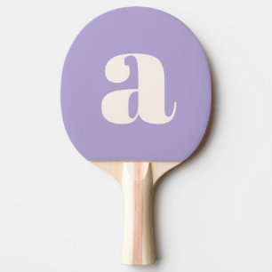 Raquette De Ping Pong Simple Lavande Violette Rétro Gras Monogramme Init