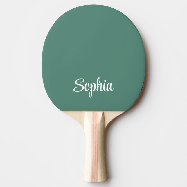 Raquette De Ping Pong Simple moderne nom de script Monogram Green (Devant)