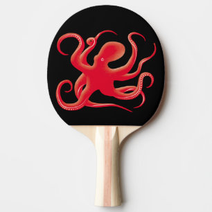 Raquette De Ping Pong Simples silhouette octopique du vecteur rouge