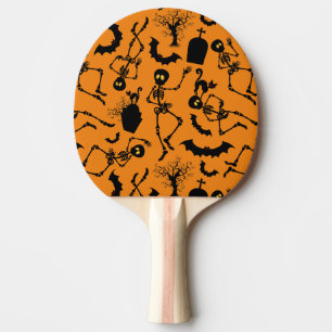 Raquette De Ping Pong Skeletons d'Halloween Macabre Dance