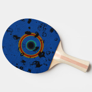 Raquette De Ping Pong Sky Blue Multicolor Vinyl Disk Texture Motif