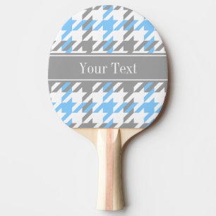 Raquette De Ping Pong Sky Blue White Dk Grey Houndstooth Nom Monogramme