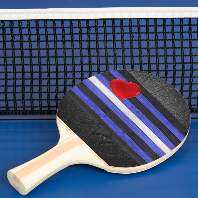 Raquette De Ping Pong SlipperyJoe, Drapeau Gay Leather Pride, bois, noir (Insitu)