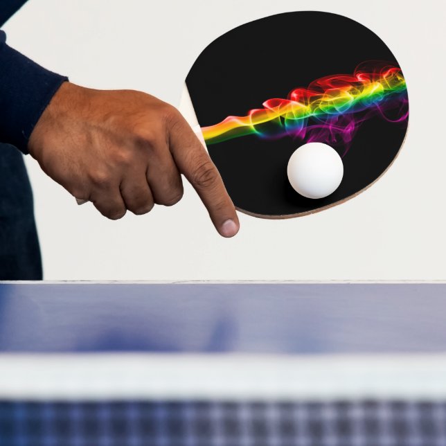 Raquette De Ping Pong SlipperyJoe's fumée vif arc-en-ciel célébré (Insitu)