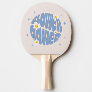 Raquette De Ping Pong Slogan d'alimentation des fleurs