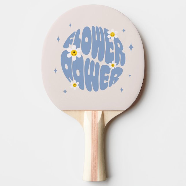 Raquette De Ping Pong Slogan d'alimentation des fleurs (Devant)