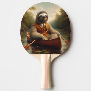 Raquette De Ping Pong Sloth Dans Un Canoë
