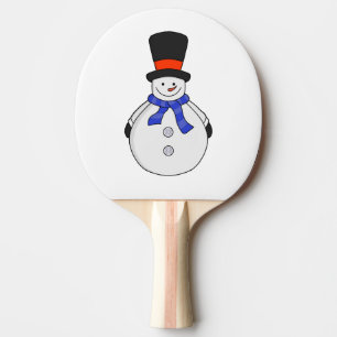 Raquette De Ping Pong Snowman avec chapeau supérieur