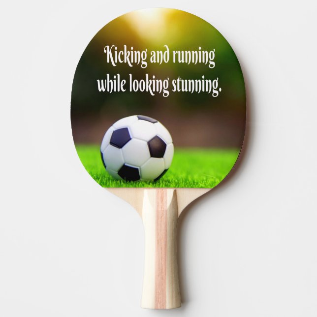 Raquette De Ping Pong Soccer Motivationnel Inspirationnel Green Field (Devant)