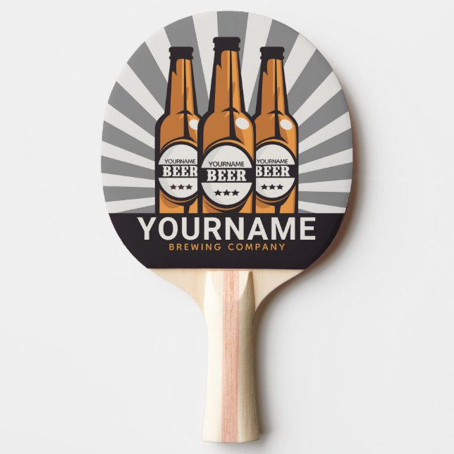 Raquette De Ping Pong Société de brasserie artisanale personnalisée (Devant)