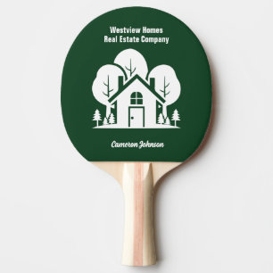 Raquette De Ping Pong Société immobilière Maison verte personnalisée en 