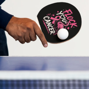 Raquette De Ping Pong Soutien de guerrière du cancer du sein Flamant Ros