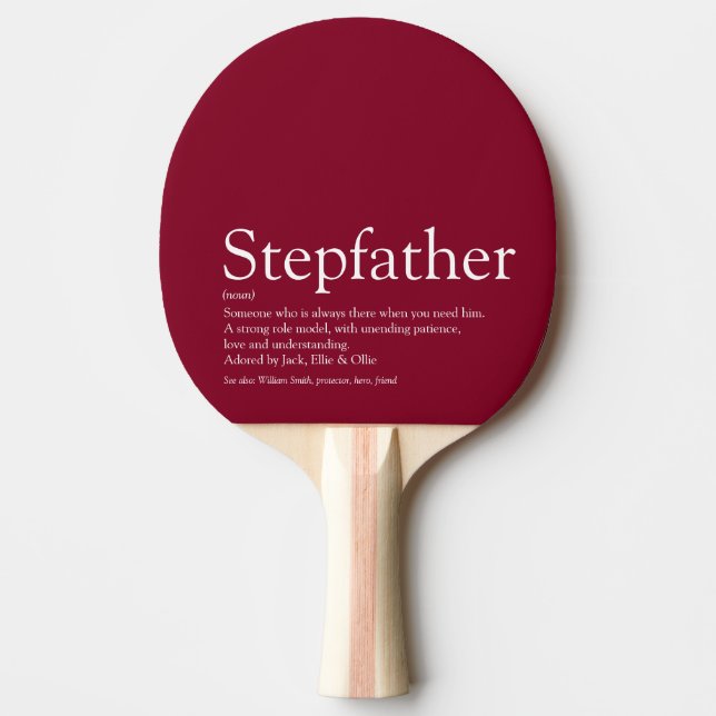 Raquette De Ping Pong Stepfather, Stepdad Définition Fun Burgundy (Devant)
