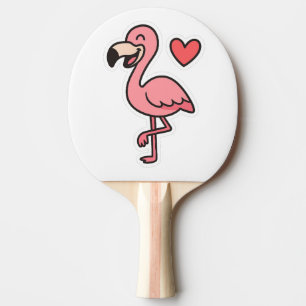 Raquette De Ping Pong Sticker Flamant rose de dessin animé mignon avec c