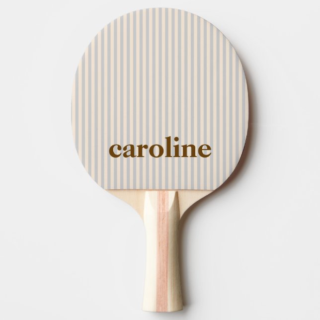 Raquette De Ping Pong Striped Name Aesthetic Minimalist Preppy Neutral (Devant)