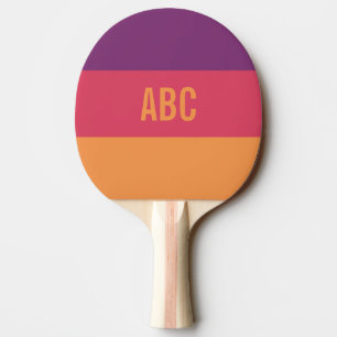 Raquette De Ping Pong Stripes Motif personnalisé monogramme ping pong pa