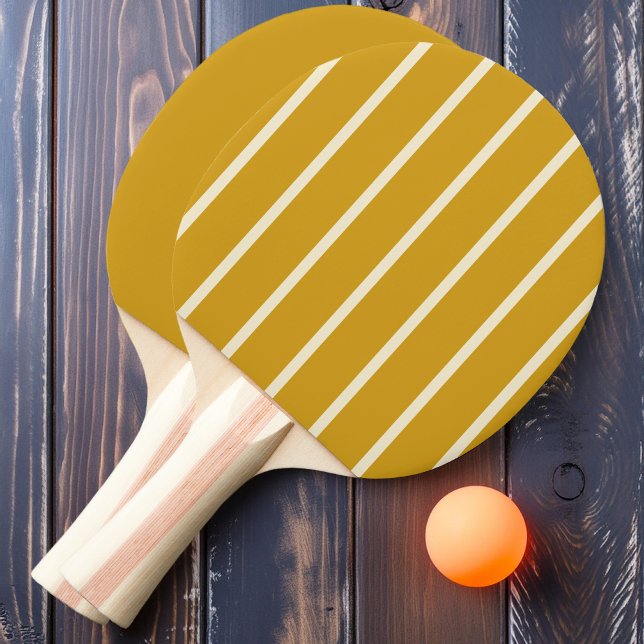 Raquette De Ping Pong Striping ocre doré et solide (Créateur téléchargé)