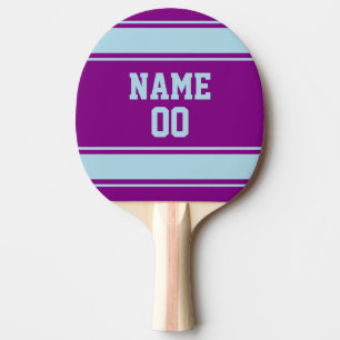 Raquette De Ping Pong Style Jersey violet et bleu clair Personnalisé