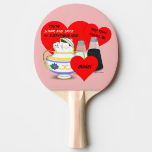 Raquette De Ping Pong Sucre et épices - Carte Valentine Art