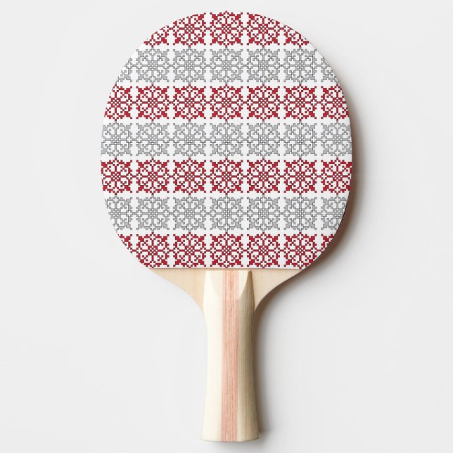 Raquette De Ping Pong SUN traditionnel letton motif géométrique I (Devant)