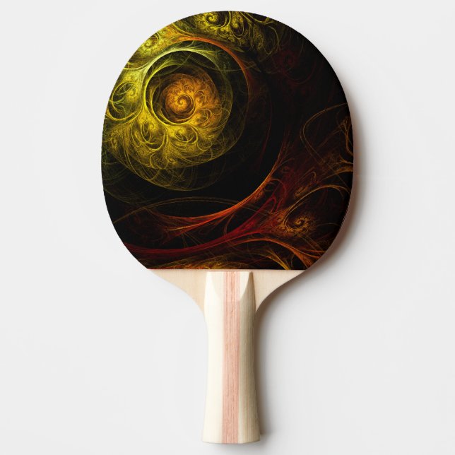 Raquette De Ping Pong Sunrise Floral Red Abstrait Art (Devant)
