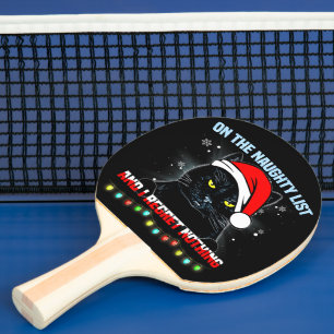 Raquette De Ping Pong Sur la liste vilain et je ne regrette rien Chat No