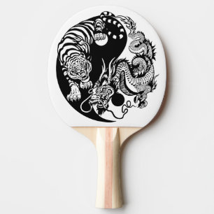 Raquette De Ping Pong symbole de yang de yin de dragon et de tigre