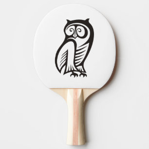 Raquette De Ping Pong Symbole hibou noir