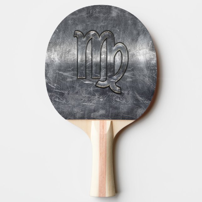 Raquette De Ping Pong Symbole Virgo Zodiac Grunge Style Distressed (Dos)