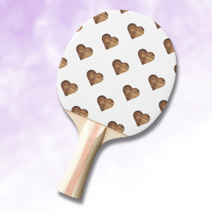 Raquette De Ping Pong Symétrique Grand coeur en bois Brown rustique