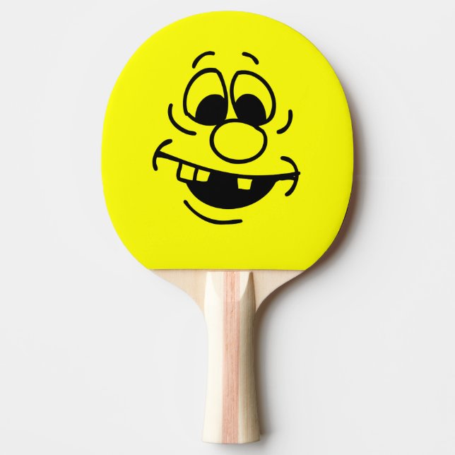 Raquette De Ping Pong Sympa Expression Visage Jaune (Devant)
