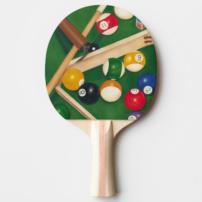 Raquette De Ping Pong Table de billard Lifelike avec boules et craie (Devant)