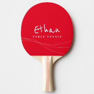 Raquette De Ping Pong Table de ping-pong rouge signé nom Ping-Pong paddl