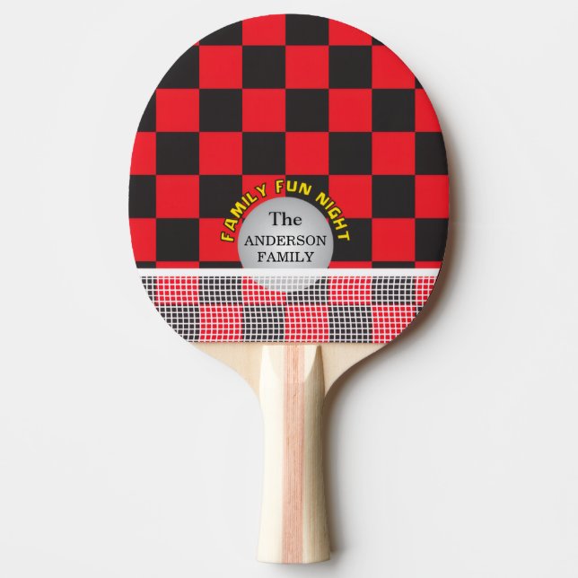 Raquette De Ping Pong Table Tennis, Family Games, Checkerboard (Devant)