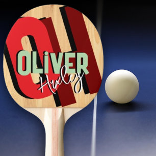 Raquette De Ping Pong Table Tennis Player Couleur Nom Gras Monogramme