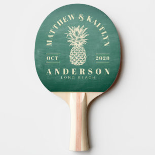 Raquette De Ping Pong Tableau Vert Tropical Mariage à l'Ananas
