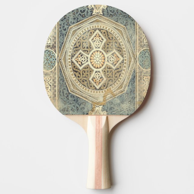 Raquette De Ping Pong Tapisserie ornementale avec design géométrique orn (Devant)