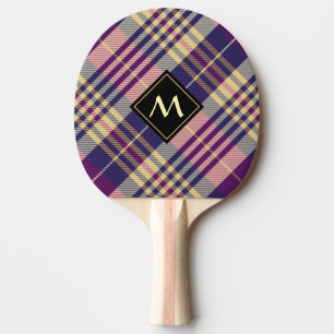 Raquette De Ping Pong Tartan mauve, or et bleu