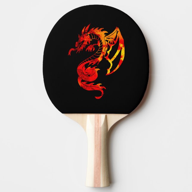 Raquette De Ping Pong Tatouage de dragon de feu rouge (Devant)