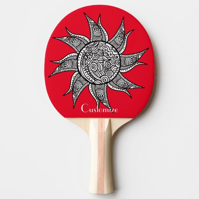 Raquette De Ping Pong Tatouage de henné Sun Thunder_Cove (Devant)