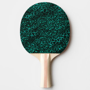 Raquette De Ping Pong Teal et Gold Série Léopard Design 5
