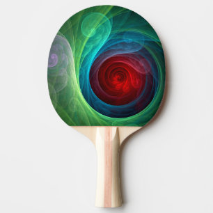 Raquette De Ping Pong Tempête rouge Floral Art moderne Abstrait Motif co