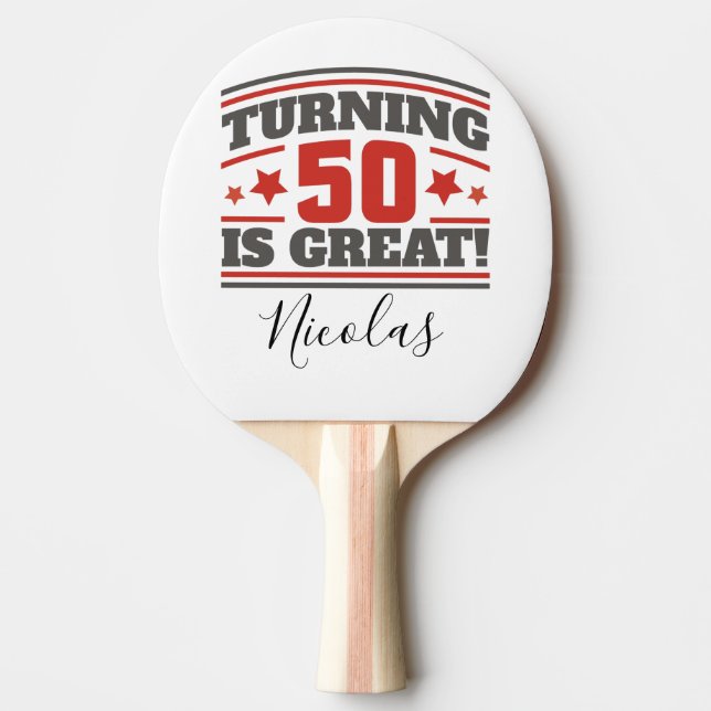 Raquette De Ping Pong Tennis de table 50e anniversaire est grand (Devant)